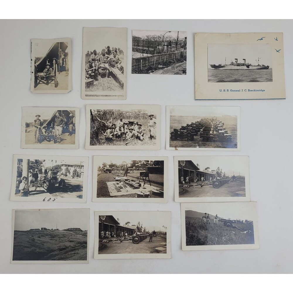 Lot Of 13 World War II Military Photographs, Soldiers, Ships & People